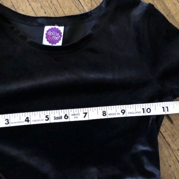 Girl's Dollie & Me Black Velvet Animal Print Dress 5 - Picture 11 of 16